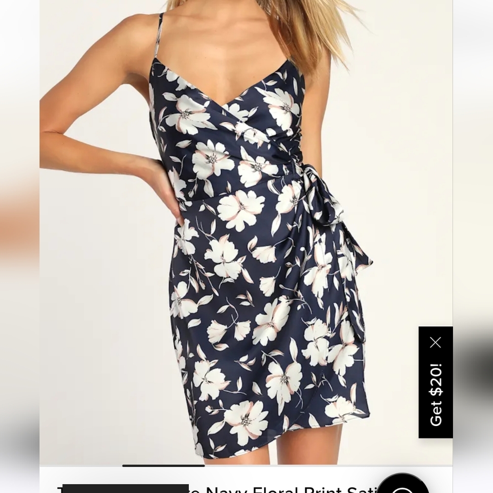Lulu's Midnight Blue Floral Mini Dress